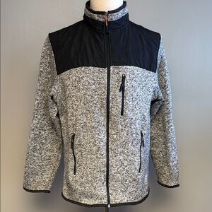 Rugby University Gray Full Zip Jacket Mens Polyester Fleece M